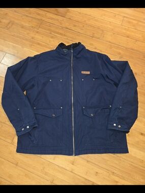 Columbia Loma Vista Jacket Men 2XL Blue Plaid Lined Omni-Shield Adjustable cuffs